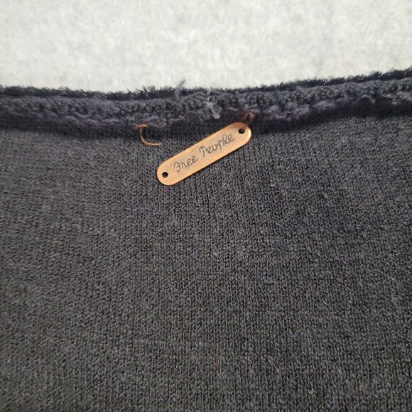 Free People Women's Tunic Sweater Dress V-Neck Sequin Embellished S/M Blue Black - Picture 2 of 9